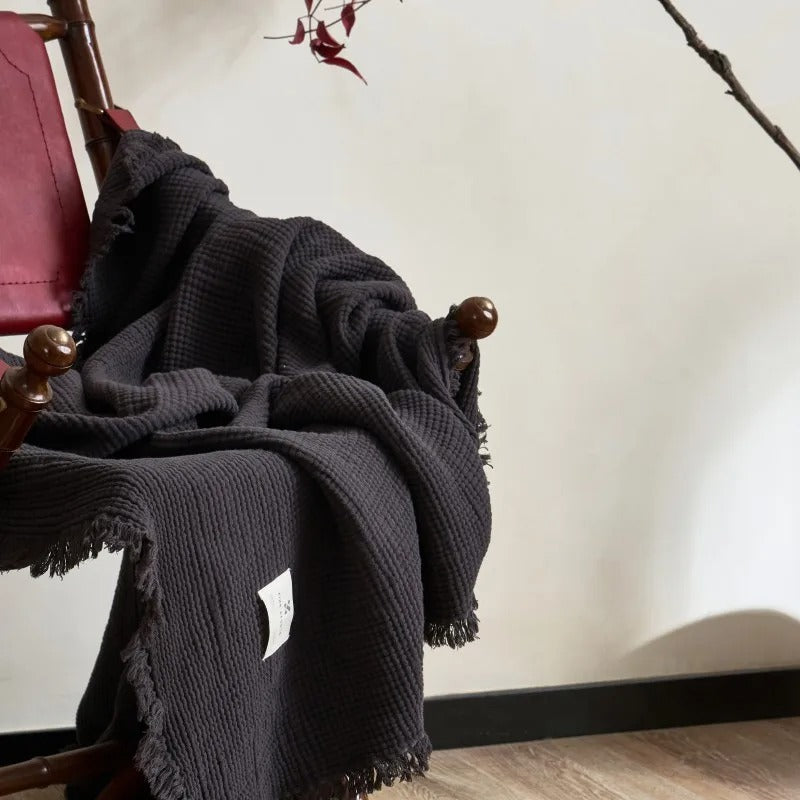 BowLift | Allison Tassel Cotton Blanket 100% Woven Throw Blanket