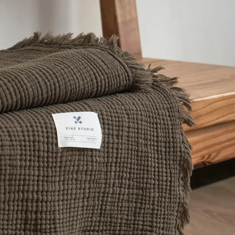 BowLift | Allison Tassel Cotton Blanket 100% Woven Throw Blanket