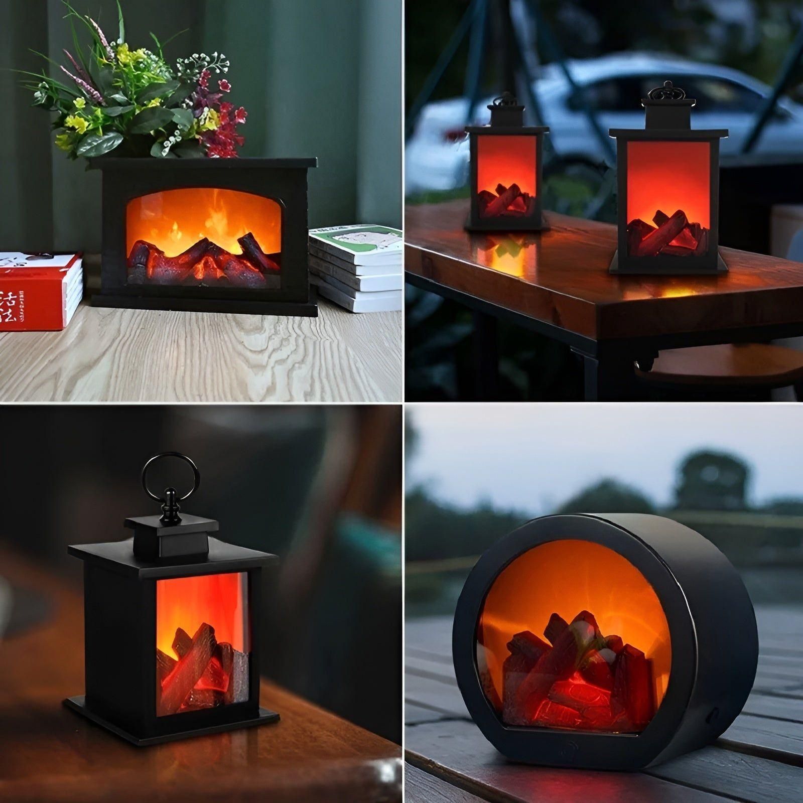 BowLift | RadiantFlame LED Lantern – Realistic Flame Table Lamp for Cosy Ambient Lighting