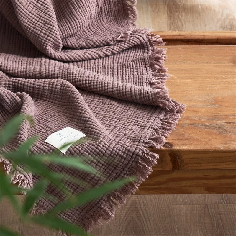BowLift | Allison Tassel Cotton Blanket 100% Woven Throw Blanket