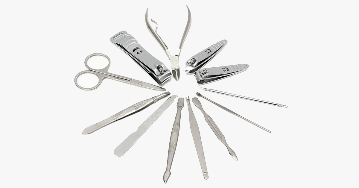 BowLift | 12-piece Stainless Steel Professional Manicure Set