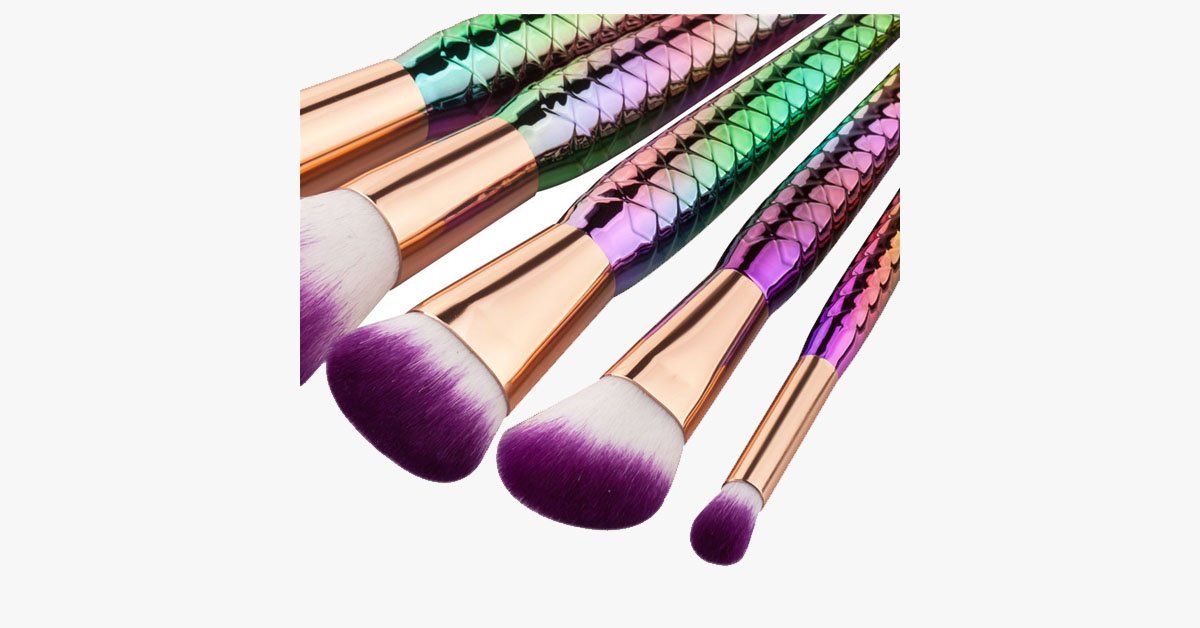 BowLift | 5-piece Rainbow Mermaid Brush Set