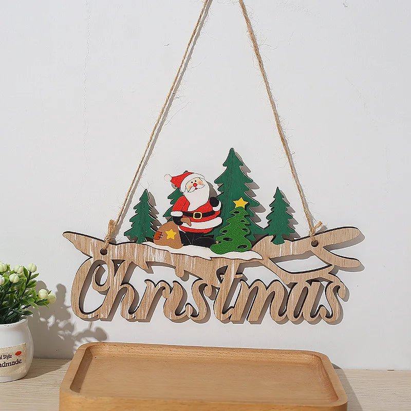 BowLift | Merry Christmas Wooden Door Pendant – Festive Welcome Sign for the Holiday Season