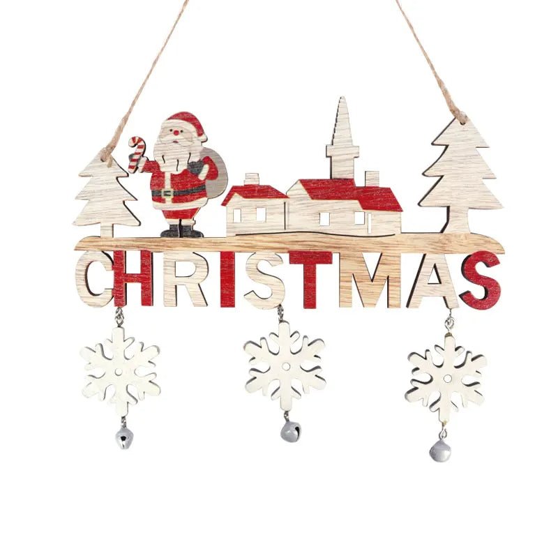 BowLift | Merry Christmas Wooden Door Pendant – Festive Welcome Sign for the Holiday Season
