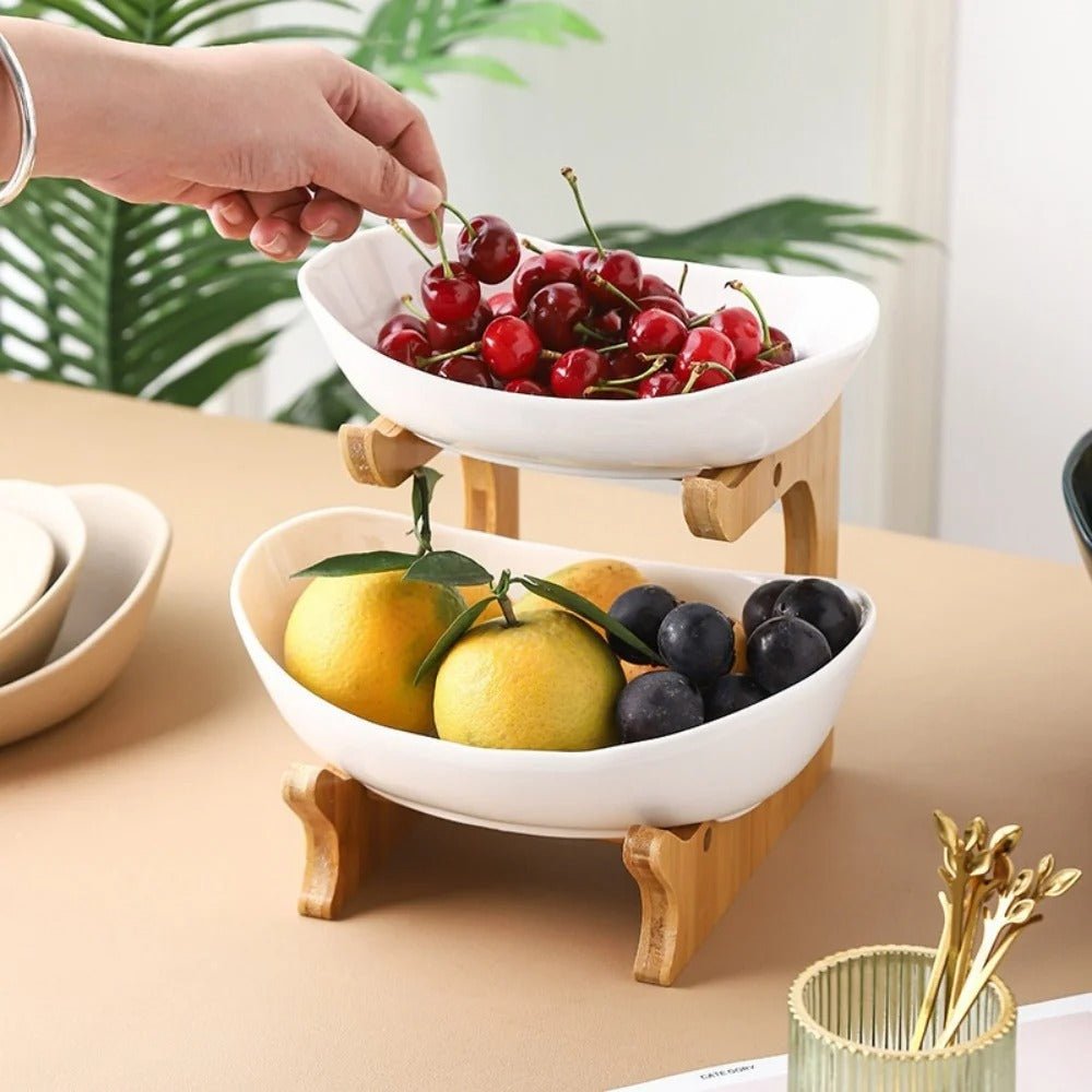 BowLift | BambuNest – Modern Bamboo Fruit Basket with Removable Trays & Multi-Tier Design