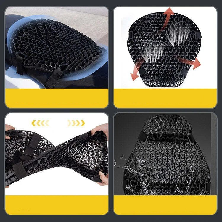BowLift | HoneyRide – 3D Honeycomb Shock-Relief Motorcycle Seat Cushion