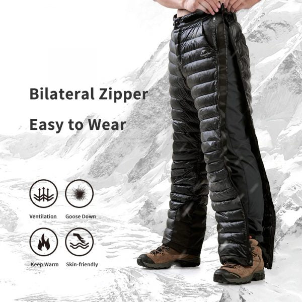 BowLift | Premium Outdoor Thermal Goose Down Trousers – Waterproof & Windproof Winter Pants for Hiking, Camping & Skiing
