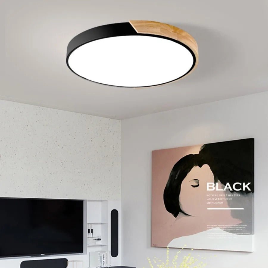 BowLift | MACROLUME – Nordic Wooden Macaron LED Ceiling Light for Cozy Ambience