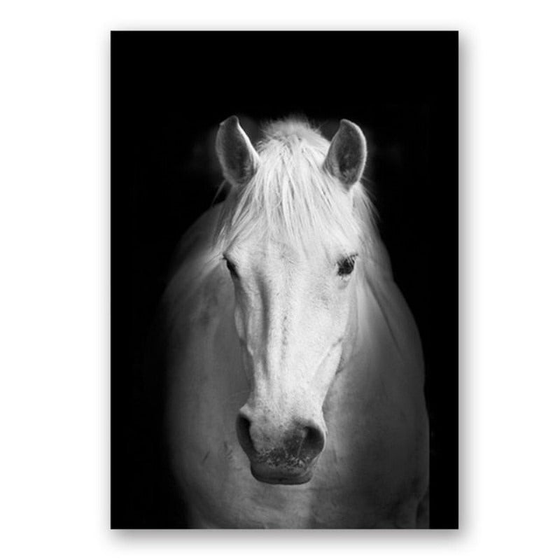 BowLift | Nature Wild Animals Africa Wildlife Black White - Canvas Wall Art Painting