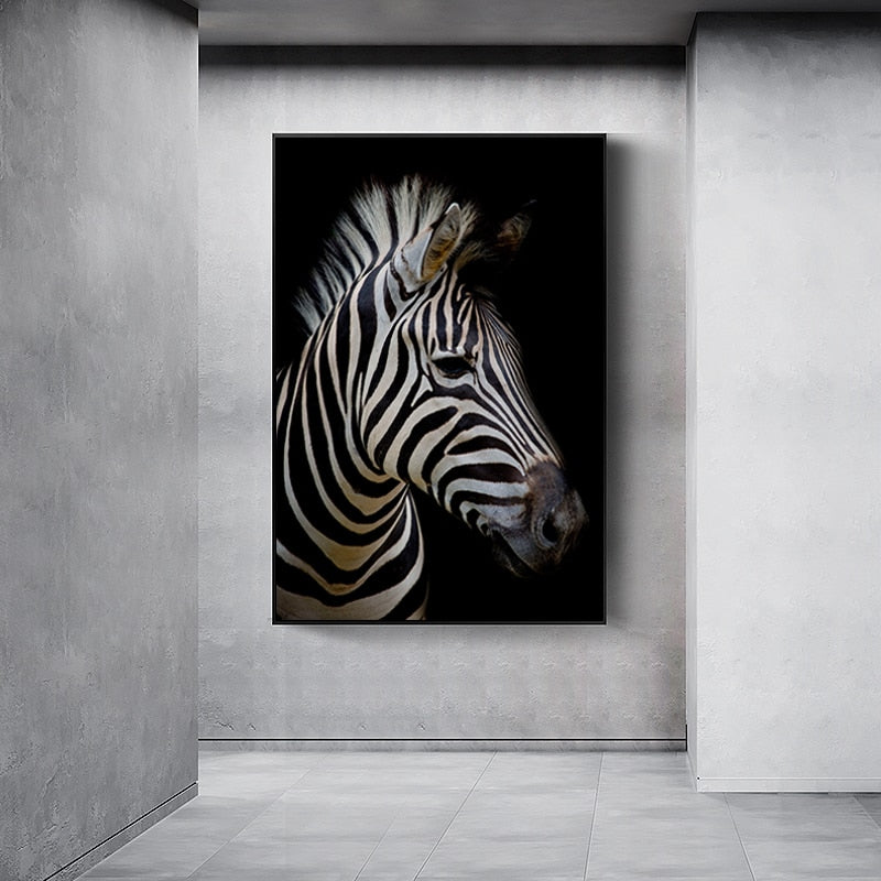 BowLift | Nature Wild Animals Africa Wildlife Black White - Canvas Wall Art Painting