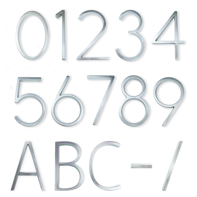 BowLift | Silver modern house numbers