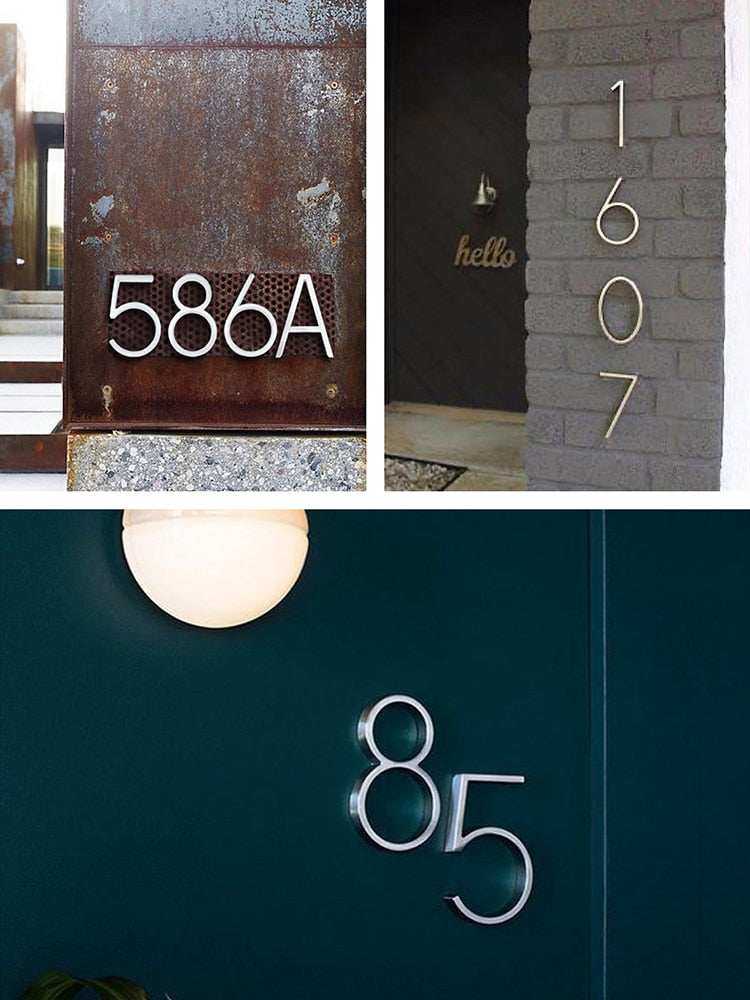 BowLift | Silver modern house numbers