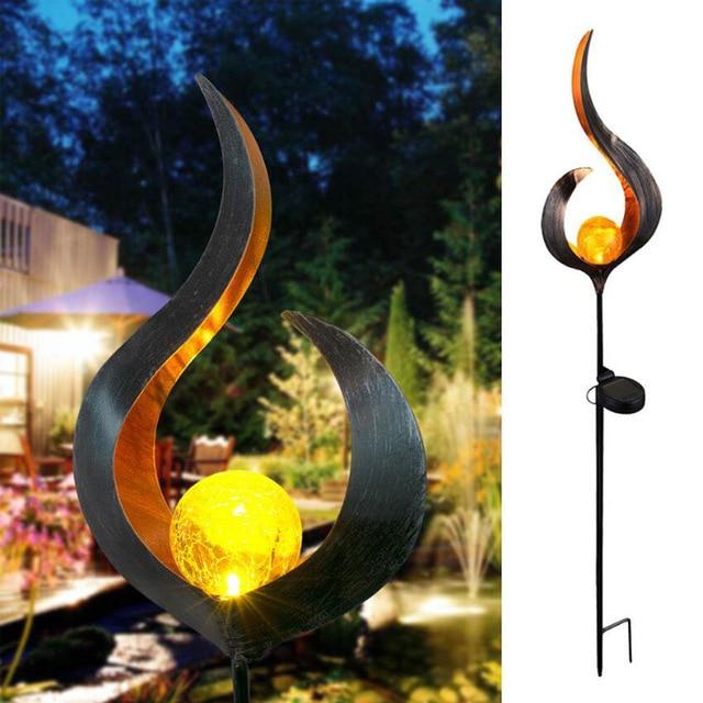 BowLift | IgnisLuxe LED Garden Light with Artificial Flame Look | Solar Powered | Atmospheric Outdoor Lighting | Decor for Garden & Terrace