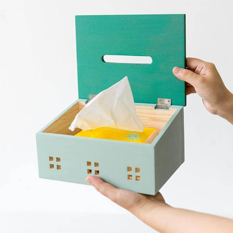 BowLift | Wooden Nordic House Tissue Box