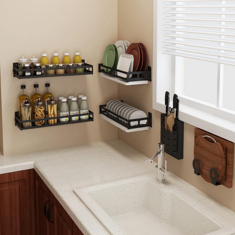 BowLift | Mat Black No Drill Metal Kitchen Storage