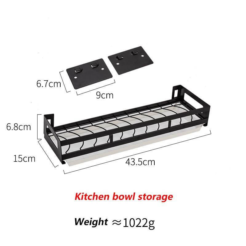 BowLift | Mat Black No Drill Metal Kitchen Storage