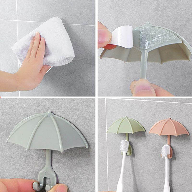 BowLift | 3pcs Set Cute Umbrella Toothbrush Hook