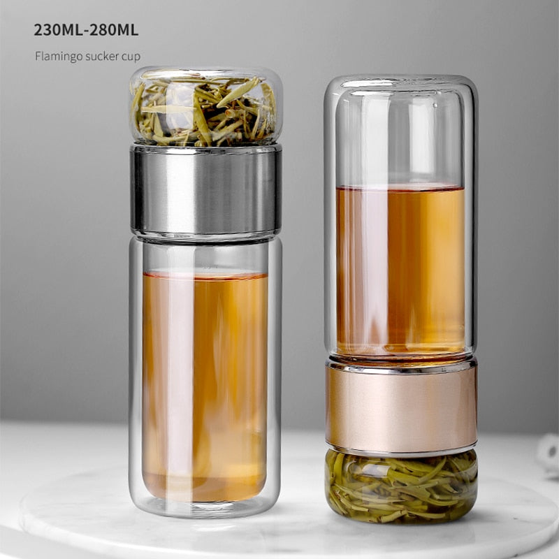 BowLift | 2in1 Large Double Glass Tea Infuser Bottle