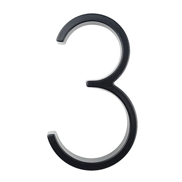 BowLift | Royelux Modern House Numbers - Stainless Zinc Alloy, Black Finish, 5" High
