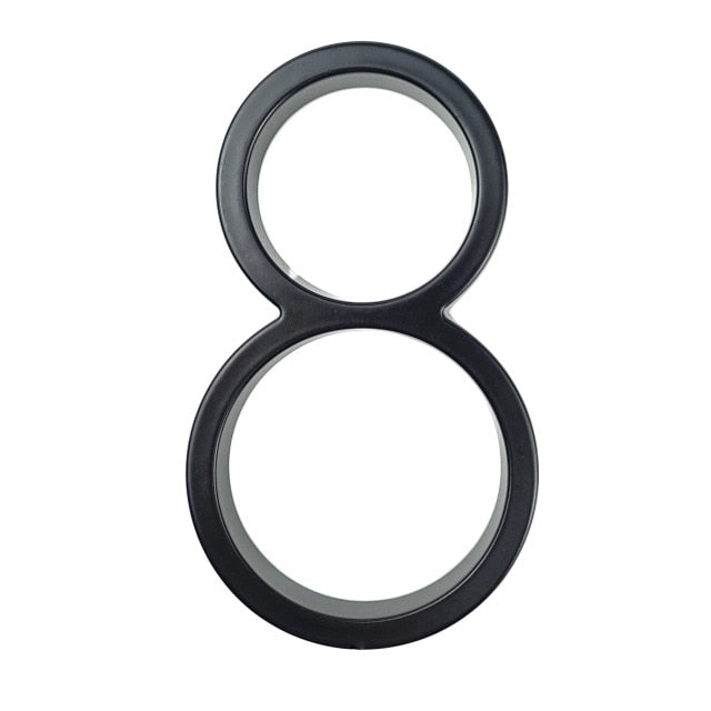BowLift | Royelux Modern House Numbers - Stainless Zinc Alloy, Black Finish, 5" High