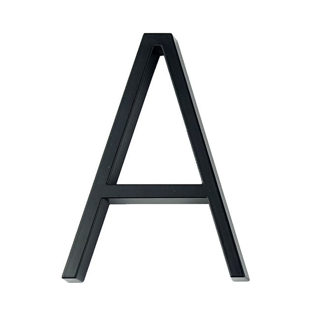 BowLift | Royelux Modern House Numbers - Stainless Zinc Alloy, Black Finish, 5" High