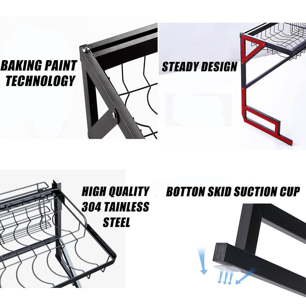 BowLift | Stainless Steel Over-Sink Dish Rack Organizer