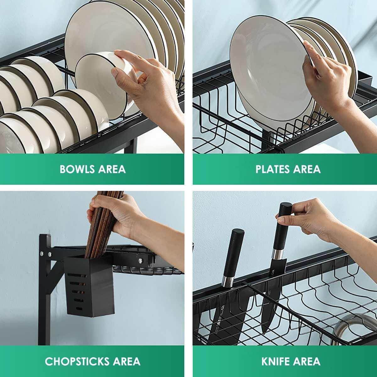 BowLift | Stainless Steel Over-Sink Dish Rack Organizer