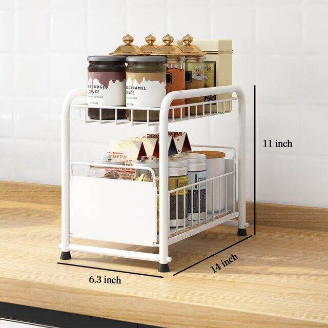 BowLift | 2-Tier Organizer with Sliding Kitchen Storage Drawers
