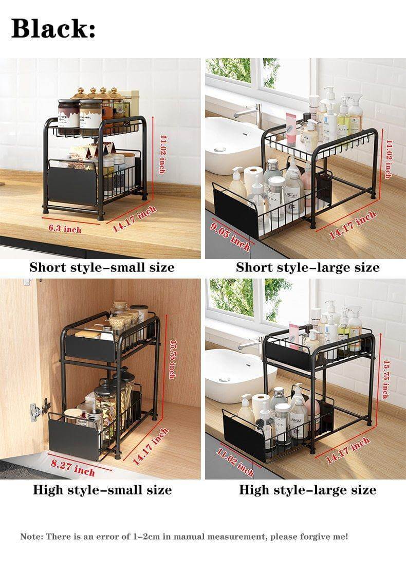 BowLift | 2-Tier Organizer with Sliding Kitchen Storage Drawers