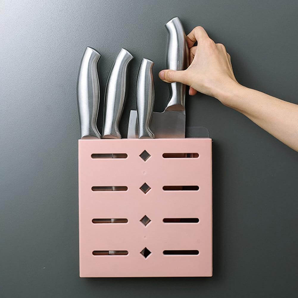 BowLift | 2PCS Square Pastel Mavi Wall-Mounted Knife Organizer