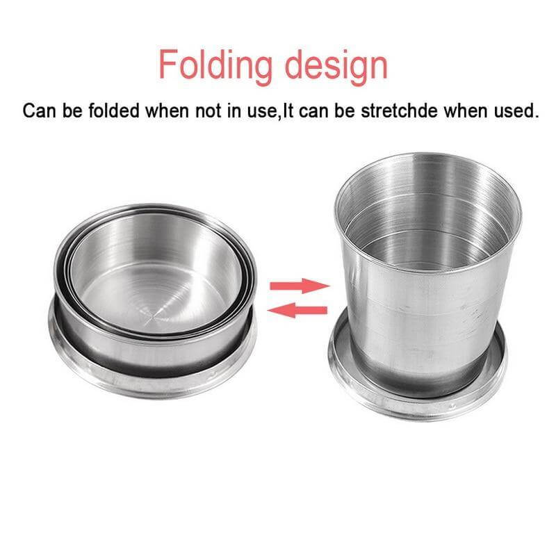 BowLift | Foldable Portable Stainless Steel Camping Cup With Keychain