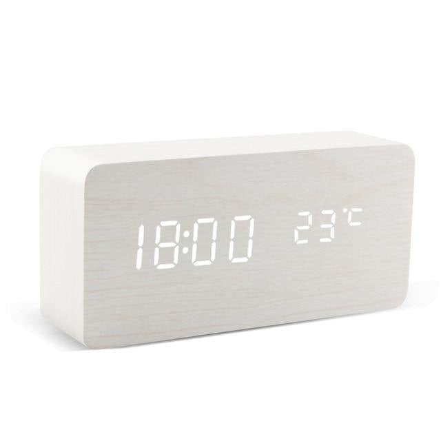BowLift | LED alarm clock in wooden cube shape