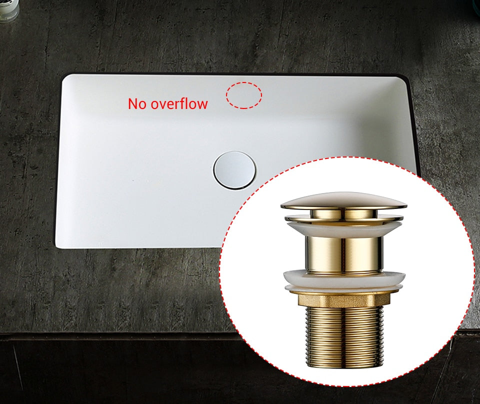 BowLift | Polished brass sink drains