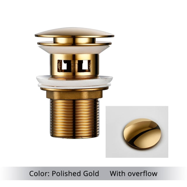BowLift | Polished brass sink drains