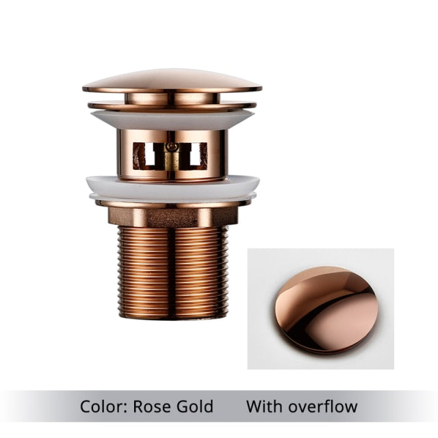 BowLift | Polished brass sink drains