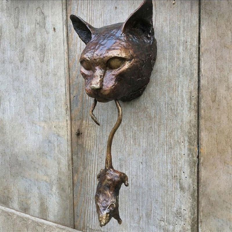 BowLift | Creative Cat and Mouse Metal Door Knocker