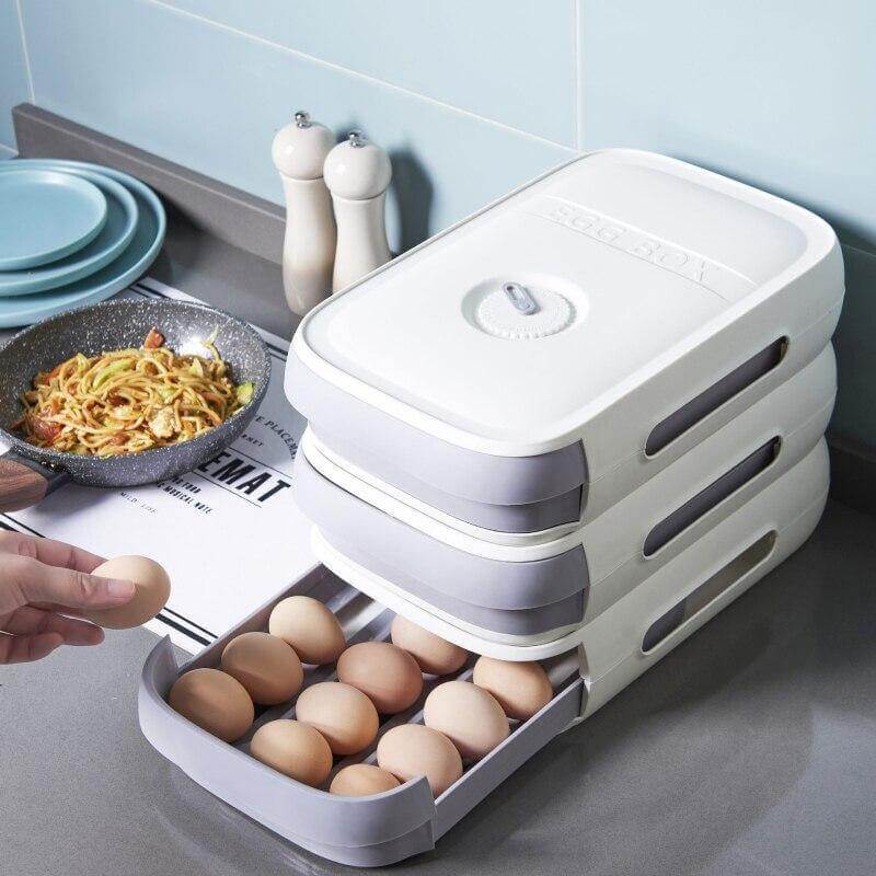 BowLift | Stackable Refrigerator Egg Storage Drawer Box