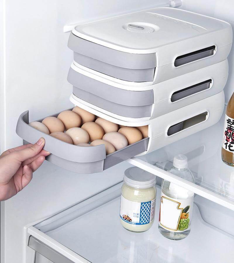 BowLift | Stackable Refrigerator Egg Storage Drawer Box