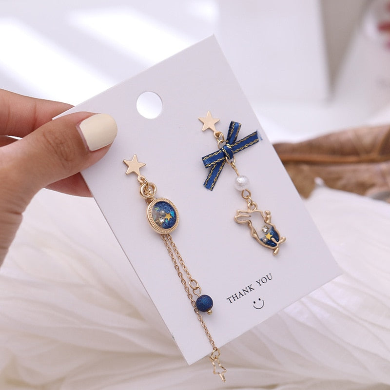 BowLift | Japanese Style Cute Blue Rabbit Clip on Earring