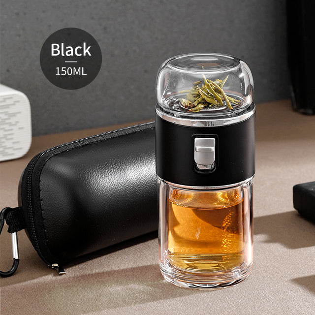BowLift | Double Glass Tea Infuser Thermos Bottle