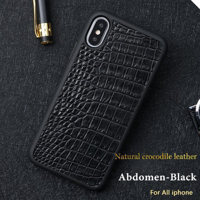 BowLift | Real Handmade Crocodile Tail Back Abdomen Leather IPhone Case