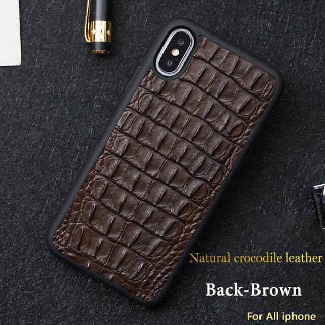 BowLift | Real Handmade Crocodile Tail Back Abdomen Leather IPhone Case