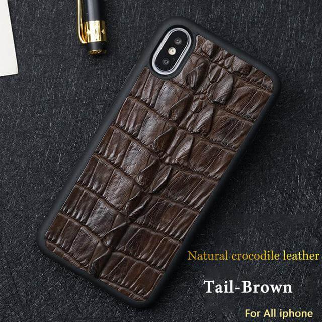 BowLift | Real Handmade Crocodile Tail Back Abdomen Leather IPhone Case