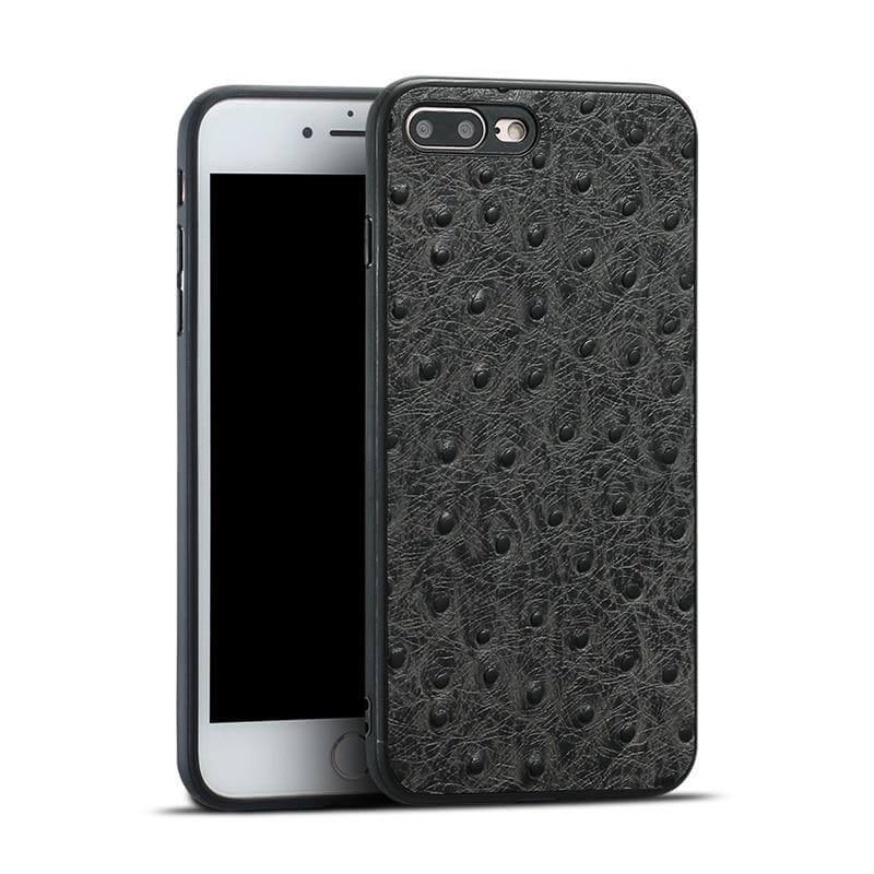 BowLift | Genuine Leather Ostrich Skin Texture Iphone Cases