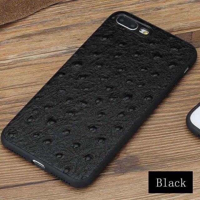 BowLift | Genuine Leather Ostrich Skin Texture Iphone Cases