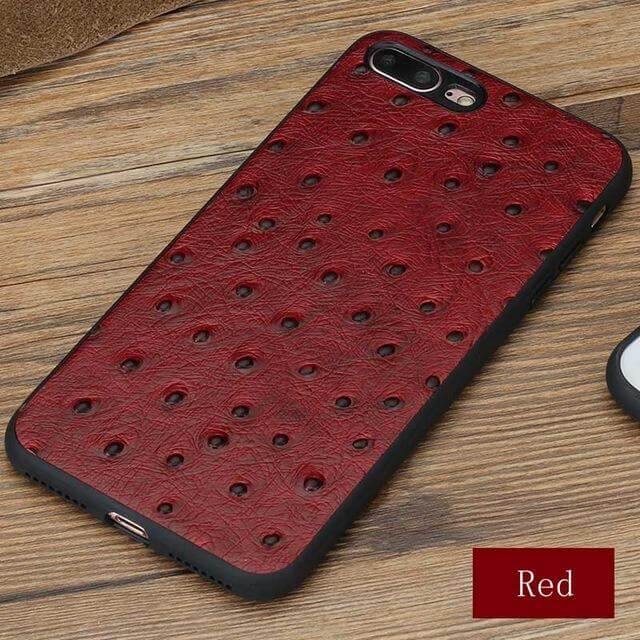 BowLift | Genuine Leather Ostrich Skin Texture Iphone Cases