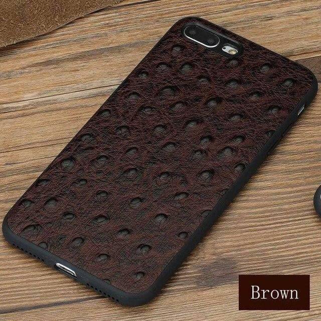BowLift | Genuine Leather Ostrich Skin Texture Iphone Cases