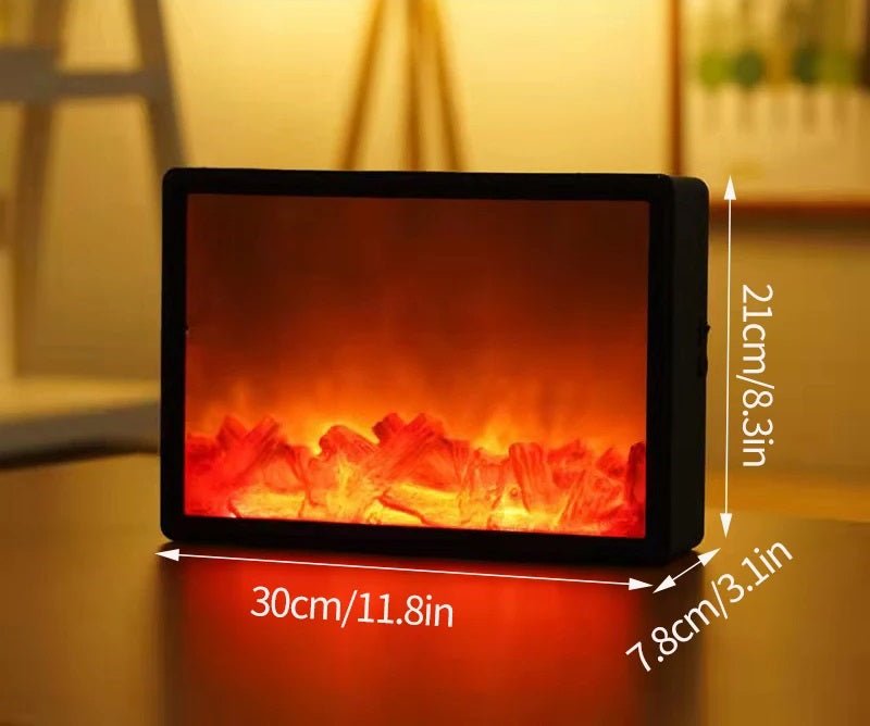 BowLift | Retro Fireplace Lantern – Flickering Flame Night Light for Christmas Charm, USB/Battery-Powered Holiday Décor
