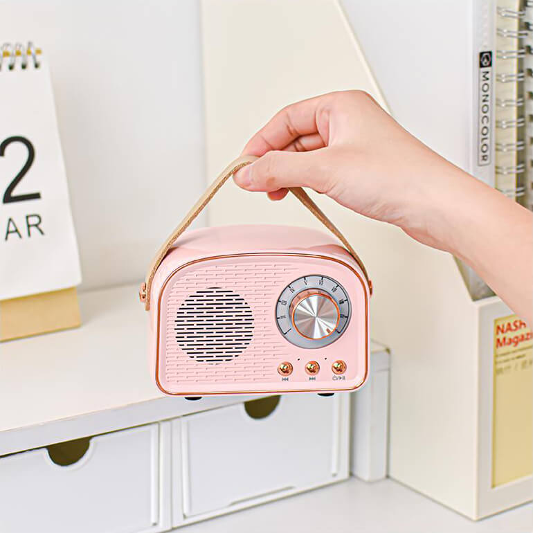 BowLift | Retro Round Radio Bluetooth Speaker | Wireless | Portable | Stylish Sound for Home & On-the-go