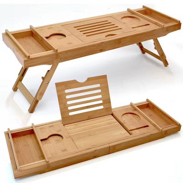 BowLift | Expandable Bamboo Bathtub Caddy